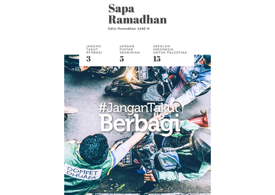 Sapa Ramadhan 1440 H : #Jangan Takut Berbagi